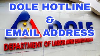 DOLE HOTLINE amp EMAIL ADDRESS [upl. by Aynwat893]