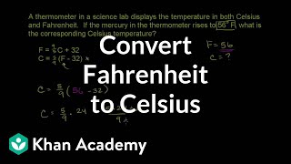 Converting Fahrenheit to Celsius  PreAlgebra  Khan Academy [upl. by Ehcram]