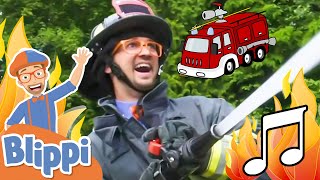 Firetruck Song  BLIPPI Firefighter  Educational Songs For Kids [upl. by Iramo]