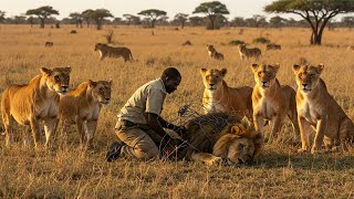 He Freed a Lion from Barbed Wire What the Lions Do Next Will Leave You Speechless [upl. by Cirde]