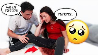 PERIOD PRANK ON BOYFRIEND CUTE REACTION [upl. by Cirdor610]