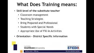 STEDI Webinar Training Substitute Teachers Online [upl. by Nuawad]