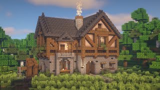 Minecraft Big Cottage House Tutorial [upl. by Animrelliug]