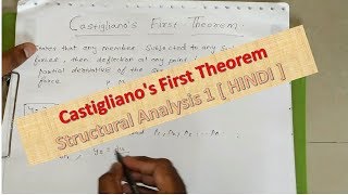 Castiglianos First Theorem  Structural Analysis 1  HINDI [upl. by Hagan]