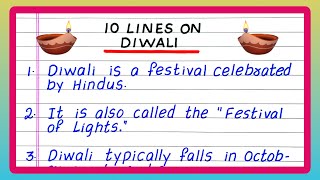 FEW LINES ON DIWALI  DEEPAVALI  5  10 LINES ON DIWALI  IN ENGLISH [upl. by Heringer265]