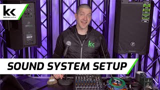 How To Setup A Sound System Mackie ProFX amp SRT [upl. by Ellerey616]