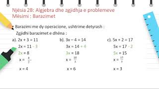 KLASA 7  Matematikë  Barazimet [upl. by Mullac]