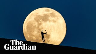 Bigger and brighter supermoon graces night sky [upl. by Cummins]