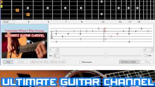 Guitar Solo Tab Yesterday When I Was Young Charles Aznavour [upl. by Nertie]