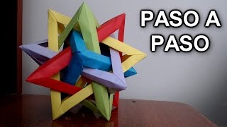 Tetraedro Intersectado De Origami ¡TUTORIAL FACIL  Intersecting Tetrahedra Origami [upl. by Olenta]