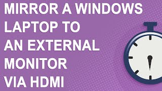 How to connect and mirror a Windows laptop to an external monitor screen via HDMI 2021 [upl. by Mullen430]