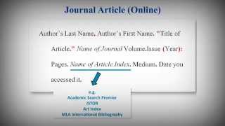 MLA Style Works Cited List Citing Journal Articles [upl. by Adolfo328]