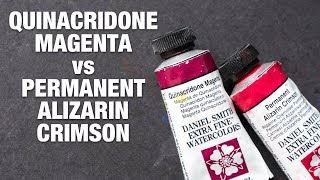 Quinacridone Magenta vs Permanent Alizarin Crimson [upl. by Anitreb]