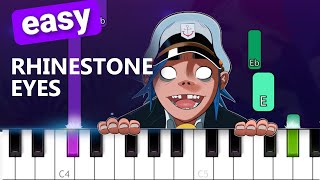 Gorillaz  Rhinestone Eyes EASY PIANO TUTORIAL [upl. by Briney79]