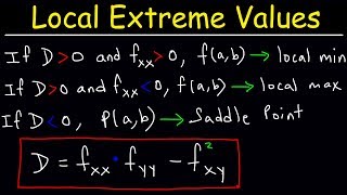 Local Extrema Critical Points amp Saddle Points of Multivariable Functions  Calculus 3 [upl. by Ybsorc]