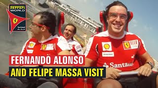 Fernando Alonso and Felipe Massa I Ferrari World Yas Island Abu Dhabi [upl. by Bohman412]