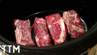 EASY Slow Cooker Beef Country Style Ribs [upl. by Gittel872]