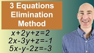 Solving Systems of 3 Equations Elimination [upl. by Ashby]