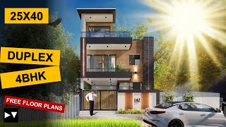 25x40  4 BHK House plan  110 Gaj  1000 sqft  2540 house plan 3d  DV Studio [upl. by Asatan]