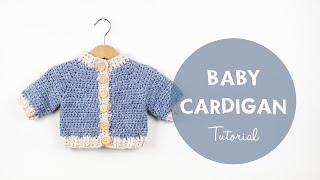 How to Crochet Simple Chunky Baby Sweater Croby Patterns [upl. by Hassadah]