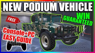 HOW TO WIN THE NEW PODIUM VEHICLE Mammoth Squaddie  Lucky Wheel Glitch  Consoles  PC  GTA 5 [upl. by Cherianne707]