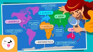 CONTINENTS and OCEANS for Kids  Compilation  How many continents and oceans are there [upl. by Gerstein]