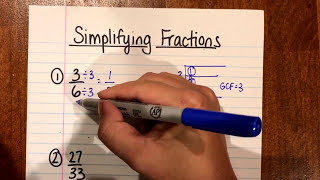 Simplifying Fractions Using Greatest Common Factor [upl. by Selbbep]