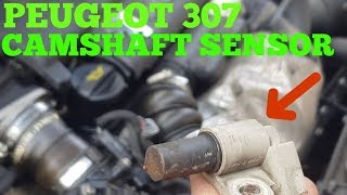 PEUGEOT 307 CAMSHAFT POSITION SENSOR LOCATION [upl. by Adnola798]