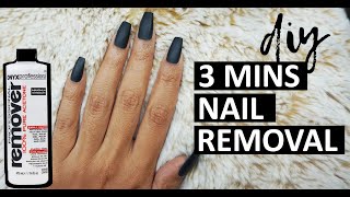 HOW TO REMOVE FAKE NAILS AT HOME IN 3 MINS  fastest way to remove fake nails amp gel polish at home [upl. by Remled]