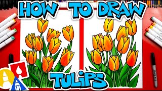 How To Draw Spring Tulips [upl. by Kenneth382]