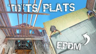 ON CONSTRUIT DEUX TOITURES PLATES AVEC EPDM EN 5 JOURS  EP30 [upl. by Amathiste546]