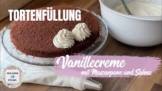 Tortenfüllung Vanille MascarponeMascarponeSahne CremeVanilyalı pasta kremasıVanilla frosting [upl. by Norreht615]