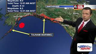 Magnitude 82 earthquake strikes Alaska tsunami watch issued for US West Coast [upl. by Suertemed683]