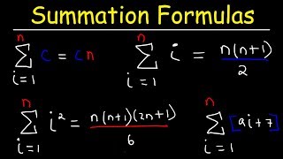 Summation Formulas and Sigma Notation  Calculus [upl. by Ainala]