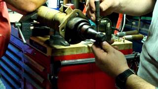 Repairing a damaged trailer axle spindle Part 1 [upl. by Dott]