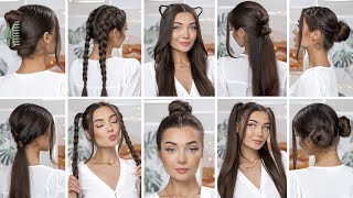 10 EASY HEATLESS BACK TO SCHOOL HAIRSTYLES [upl. by Haisej]