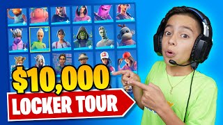 FERRANS 10000 FORTNITE LOCKER TOUR RARE SKINS  Royalty Gaming [upl. by Pudendas]