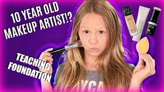 10 Year Old Kid Teaches Makeup Easy Foundation Routine Makeup Tutorial [upl. by Pestana]