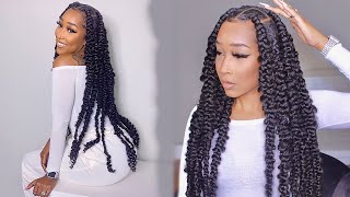 How to EASY Long Knotless Passion Braids NOT HEAVY [upl. by Waldon]