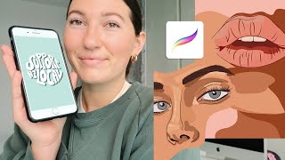 HOW TO USE PROCREATE POCKET Illustrate on your iPhone  Easy Digital Art Tutorial  Sophie Boyden [upl. by Wahlstrom93]