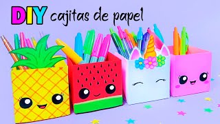 Manualidades con Papel  Cajitas de Papel DIY Organizador de Escritorio  Tutorial Origami [upl. by Cirillo]