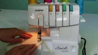 Brother 1034D Serger 23 Serging Curves [upl. by Dworman]