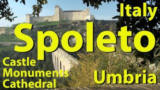 Spoleto Italy castle bridge cathedral monuments and museums [upl. by Krispin]