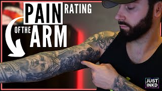 RATING 15 Tattoo Pain LEVELS of the ARM [upl. by Atikin]