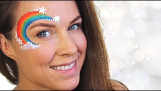 Rainbow Face Painting for Kids  Easy for beginners [upl. by Anaila]