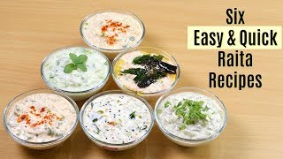 ६ आसान और झटपट रायता  6 Easy and Quick Raita Recipes  Raita Recipe  KabitasKitchen [upl. by Ennairb463]