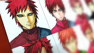 Drawing Gaara in Different Anime Manga Styles  Naruto ナルト [upl. by Gokey]