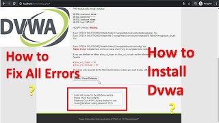 How To Fix Dvwa Installation Errors  How to Install Dvwa DVWA All Errors Fix  Dtech Solutions [upl. by Anileda]