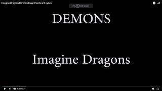 Imagine Dragons Demons Easy Chords and Lyrics 3rd [upl. by Llenehs]