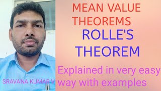 ROLLES THEOREM IN TELUGU statement and Problems [upl. by Lashondra83]